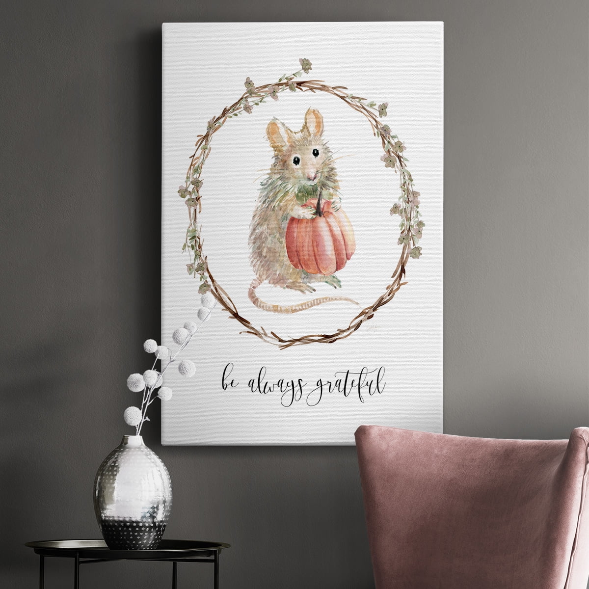 Harvest Home Mouse Premium Gallery Wrapped Canvas - Ready to Hang