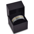 thumbnail image 2 of P. Manoukian Tungsten Wedding Band Ring 7mm for Men Women Black & 18K Yellow Gold Plated Pipe Cut Brushed Polished Lifetime Guarantee Size 7.5, 2 of 3