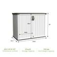 thumbnail image 5 of Patiowell 26 Cu FT Outdoor Storage Shed, Horizontal Outdoor Storage Cabinet Patio Tools Resin Storage Box, White, 5 of 8