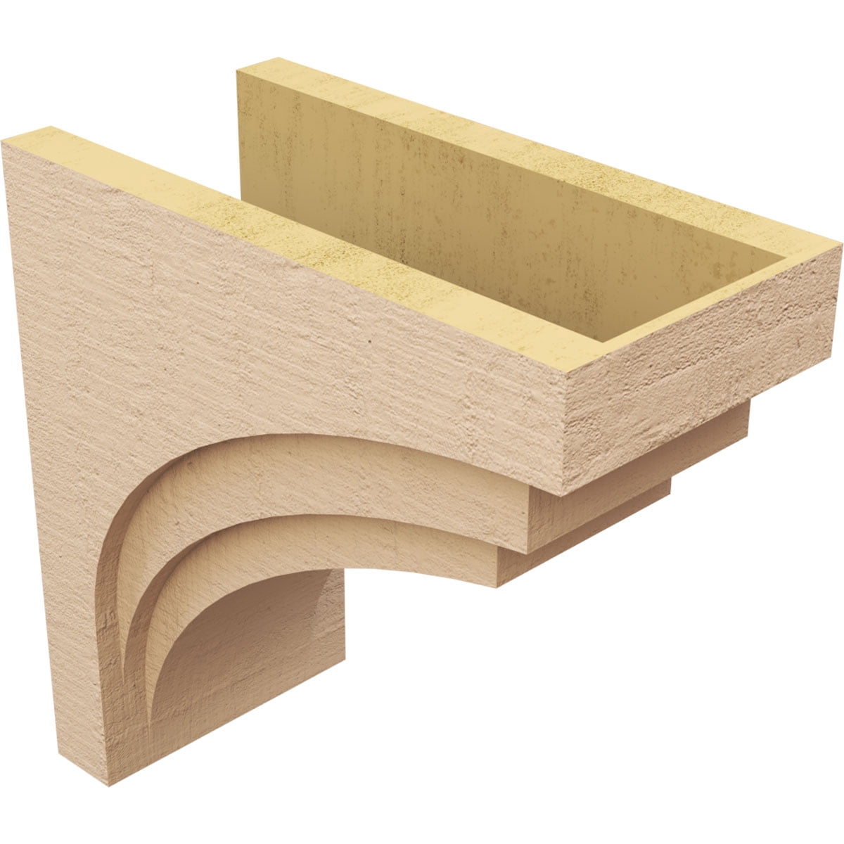 12"W x 24"D x 24"H Classic Rockford Rough Cedar Woodgrain TimberThane Corbel, Primed Tan