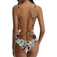 thumbnail image 3 of UTSJKR Womens Sexy One Piece Swimsuits Tummy Control Sexy Slimming Bathing Suits Backless Tropical Print Vacation Swimsuit Multicolor L, 3 of 3