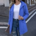 thumbnail image 4 of Mifsaly Womens Windbreaker Jacket Lightweight Windproof Hooded Full Zip Trench Coat Outdoor Hiking Camping Travel Outerwear with Adjustable Drawstring and Pockets Blue,XL, 4 of 9