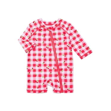 Wonder Nation Baby Boys and Baby Girls Rash Guard One Piece, Sizes 0/3M-12M