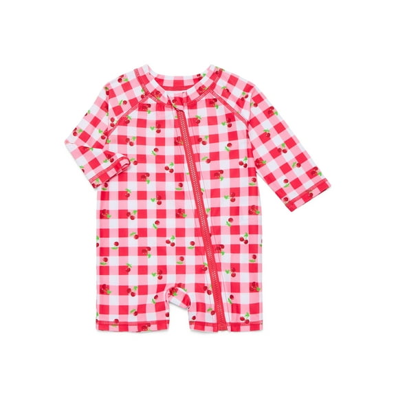 Wonder Nation Baby Boys and Baby Girls Rash Guard One Piece, Sizes 0/3M-12M