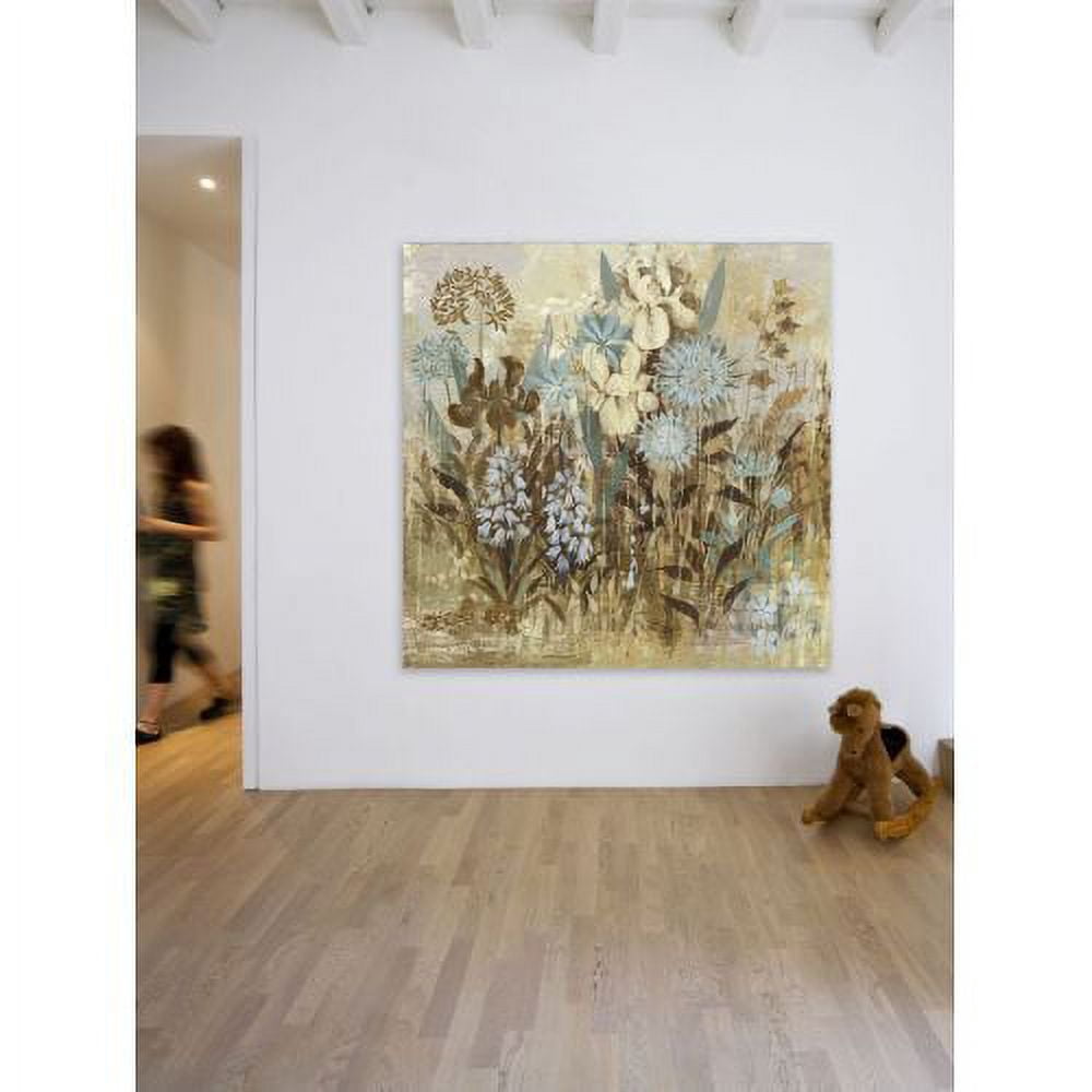 "Floral Frenzy Blue IV" Painting Print on Wrapped Canvas