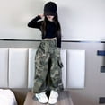 thumbnail image 2 of KAUOD Girls Camo Cargo Pants Baggy Wide Leg Elastic Waist Sweatpants Spring Fall Trendy Streetwear Pocket Joggers Pants, 2 of 4