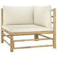 thumbnail image 2 of vidaXL 6 Piece Patio Lounge Set with Cream White Cushions Bamboo, 2 of 7