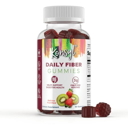 Konsyl Daily Fiber Gummies (60 Count, Strawberry-Kiwi)