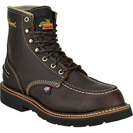 Men s Thorogood 6 Flyway Waterproof Work Boot (U.S.A.) 814-4140 Dark Brown Brown Briar