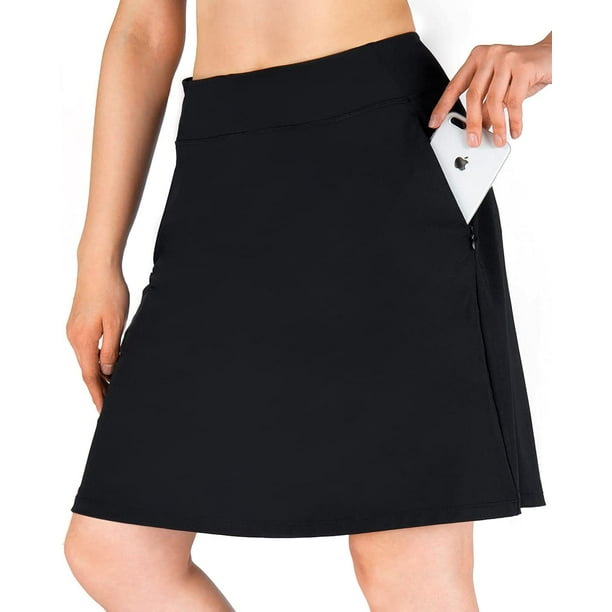 Women's 4 Pockets UV Protection 20 Modest Knee Length Skirt Athletic  Running Golf Tennis Skort Zippered Pockets 