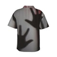 thumbnail image 3 of Daiia Bloody Hand Behind Hawaiian Shirt for Men Gentle Cotton Regular Short Sleeve Casual-Large, 3 of 9