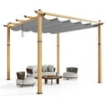 thumbnail image 2 of Outdoor Aluminum Pergola with Retractable Canopy, Reinforced 4-Sided Base, Waterproof & UV-Resistant Adjustable Roof, Modern Design for Patio, Deck, Backyard, and Garden, 2 of 8