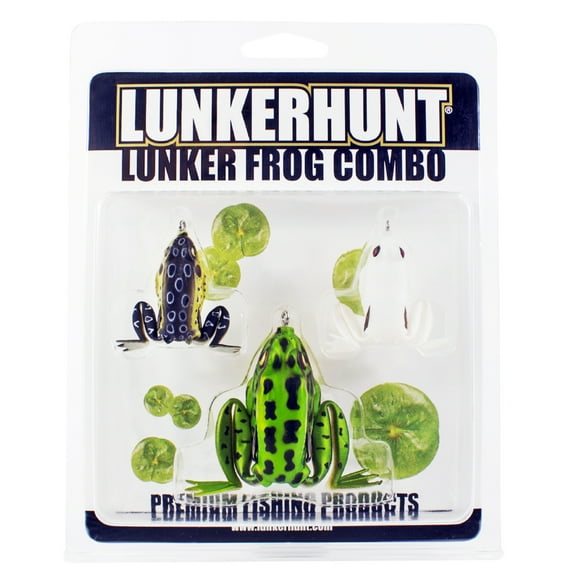 Lunkerhunt Topwater Frog Combo Assortment - 3 Pieces,Soft Baits,Fishing Lures