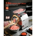 thumbnail image 2 of VEVOR Commercial Electric Meat Grinder, 5 lbs/min Capacity, #8 Industrial Meat Mincer with 2 Stainless Steel Blades, 2 Grinding Plates, 600W Heavy-Duty Sausage Maker Stuffer, for Kitchen, Restaurant, 2 of 9