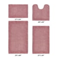 thumbnail image 2 of Better Trends 4 Piece Premium Bathroom Rug Set 100% Cotton Soft Tufted Bath Mat Water absorbent Reversible U shape Toilet Bath Rug Perfect for Bathroom, Shower and Bathtub Use, Pink - Edge Collection, 2 of 5