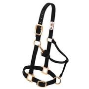 Weaver Leather Adjustable Nylon Halter - Triple-Ply Brass Hardware Blue / Large Horse