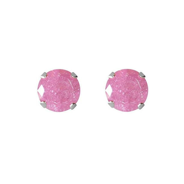 Precious Stars Bijoux en Argent Sterling 4,25 Mm Rose Glace Cubique Zircone Boucles d'Oreilles