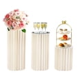 thumbnail image 3 of ToppiJoy Cardboard Vases for Centerpieces, Flower Vase Stand for Party Tables Decorations, Elegant Bulk Weddings Decoration Table Cylinder Centerpiece Stands (White A, 3Pcs), 3 of 15