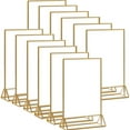 thumbnail image 1 of Amdohai 12 Pack Gold Sign Holders 4x6'' Acrylic Double Sided Table Menu Display Stand, Wedding Table Numbers Holder, 1 of 6
