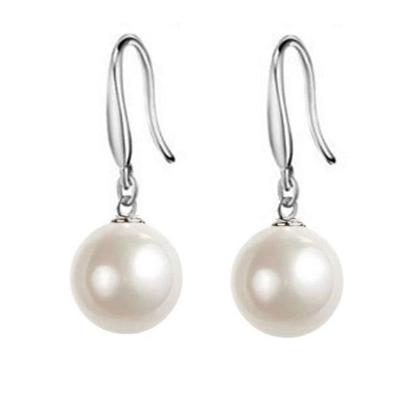 Joyhoop Stud White Simulated Pearl Earrings, Plastic