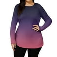 thumbnail image 2 of Plus Size Women's Long Sleeve Gradient Rash Guard Shirt UV Protection Quick-Dry Top for Water Sports Beach, 2 of 5