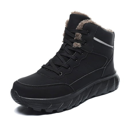 

Ediodpoh Leisure Cold Season Snow Padded High Top Boot Shoes Breathable Fashion for Student And Teenagers Mens Boots Black 8.5