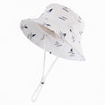 thumbnail image 2 of Gibobby Baby Sun Hat UPF 50+ Sun Protective Toddler Bucket Hat Cartoon Print Wide Brim Summer Outdoor Play Beach Hat for Boys Girls 12-18 Months 1T 2T 3T 4T 5T 6T(6-12 Months,White), 2 of 4