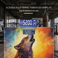 thumbnail image 3 of High Precision Body Weight Scale Smart Bathroom Scales with Large LCD Display(400lbs),Decorative for Bedroom-Howling Wolf With Glowing Sun In The Background, 3 of 4