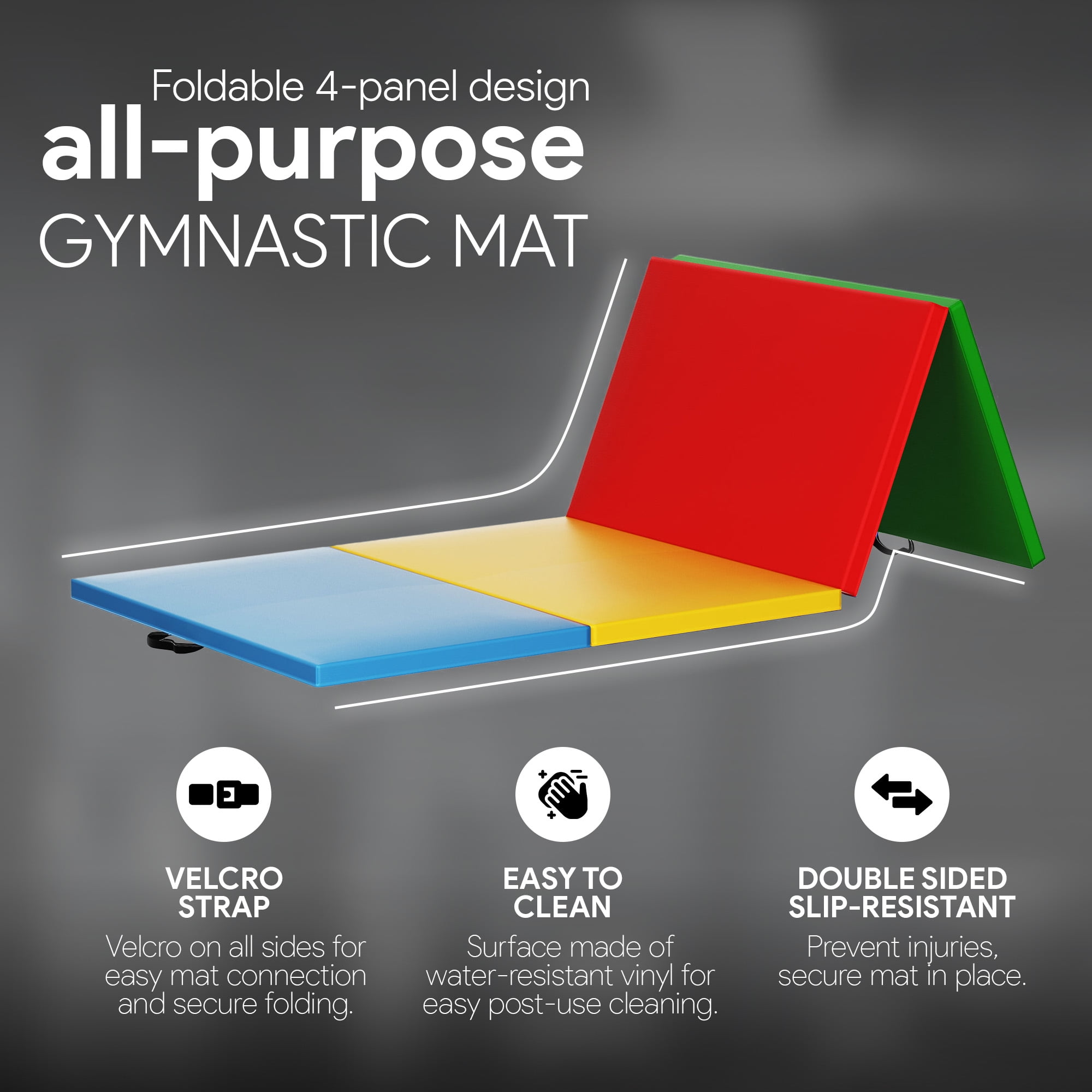 Folding Gym Mat 100 Decathlon BalanceFrom 4' X 8' X 2
