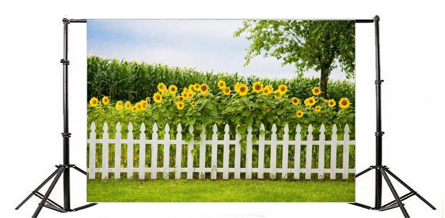 Baocicco 7x5ft Sunflower Garden Backdrop Green Spring Backdrop Green Grassland Backdrop White Fence Backdrop Wedding Backdrop Summer Holiday Backdrop Children Adults Photo Shooting Props Photo Booth Baocicco 7x5ft Sunflower Garden Backdrop Green Spring Backdrop Green Grassland Backdrop White Fence Backdrop Wedding Backdrop Summer Holiday Backdrop Children Adults Photo Shooting Props Photo Booth
