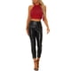 thumbnail image 2 of INSPIRAR CHIC Top sin mangas con flecos para mujer, brillante, con cuello halter y corsé, rojo, XL, 2 of 6