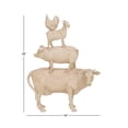 thumbnail image 4 of 14" x 18" Cream Polystone Stacked Farm Animals Sculpture, by DecMode, 4 of 8