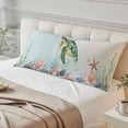 thumbnail image 2 of Sea Turtle Throw Pillow Covers Teal Green Starfish Shell Marine Life Decorative Lumbar Pillow Cover Rectangle Cushion Case for Sofa Couch Bed Living Room Bedroom 20 X 54 Inches, 2 of 9