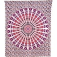 thumbnail image 4 of Bless International Indian hippie Bohemian Psychedelic Golden Blue Peacock Mandala Wall hanging Bedding Tapestry (Pink Blue, King (88x104Inches)(225x265Cms)), 4 of 4