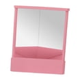 thumbnail image 2 of Miroir de Maquillage Miroir Non Réversible Base Stable Commode Inversée Cadeau Chambre Triangulaire Rose 23x19cm, 2 of 6