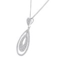 thumbnail image 2 of 18ct White Gold Jewelco London 0.42ct Diamond Teardrop Pendant Necklace 16 inch, 2 of 4