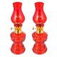 thumbnail image 1 of Lámpara de queroseno vintage para bodas chinas: 2 lámparas de aceite de mesa rojas, linterna de queroseno, lámpara de vidrio resistente al viento para tienda de campaña., 1 of 6