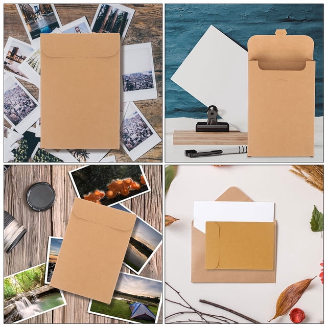 OUNONA 12Pcs Kraft Paper Envelopes Minimalist Design For Cards And Photos Storage Solution