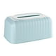 thumbnail image 3 of Caja de pañuelos a rayas, contenedor para escritorio, tocador de baño, regalo de inauguración de la casa, duradero Azul claro, 3 of 9