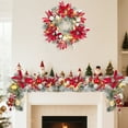 thumbnail image 3 of JoanKaren 24 inch Christmas Wreath with Lights,Pre-Lit Xmas Wreath for Front Door,Windows,Wall Decoration, 3 of 8