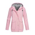 thumbnail image 3 of Moda mujer chaqueta con capucha impermeable sólido manga larga con cremallera gabardina lluvia CACAGOO Chaqueta, 3 of 3