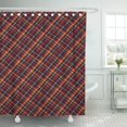 thumbnail image 1 of ABPHQTO Cortina de ducha de baño de cuadros de cuadros de cuadros diagonales de cuadros diagonales de color rojo amarillo negro antiguo 165x180 cm, 1 of 2