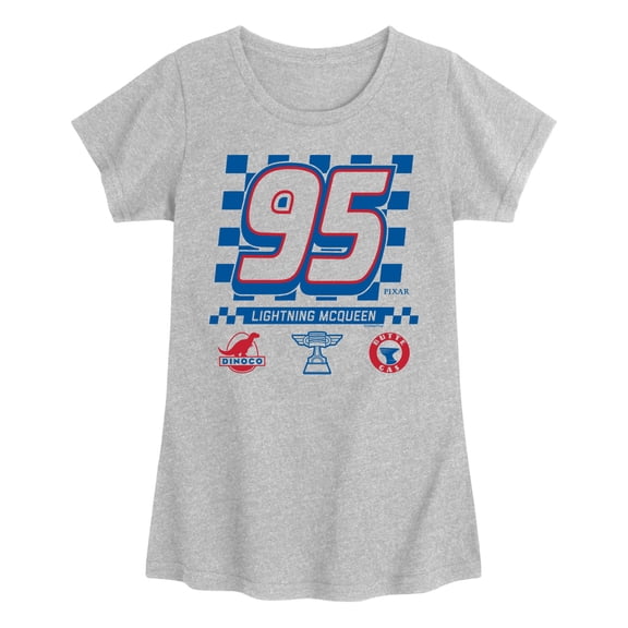 Cars - Lightning McQueen Jersey - Youth Girls Fitted Short Sleeve T-Shirt