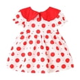 thumbnail image 5 of Tranfacy Kids Girls 6 Months To 3 Years Summer Print Round Neck Dress Short Sleeve Sweet Casual Style, 5 of 5
