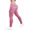 thumbnail image 3 of Pantalones de yoga de cintura alta para mujer con bolsillos elásticos y cónicos, pantalones de entrenamiento para levantamiento de glúteos, pantalones de chándal, 3 of 5