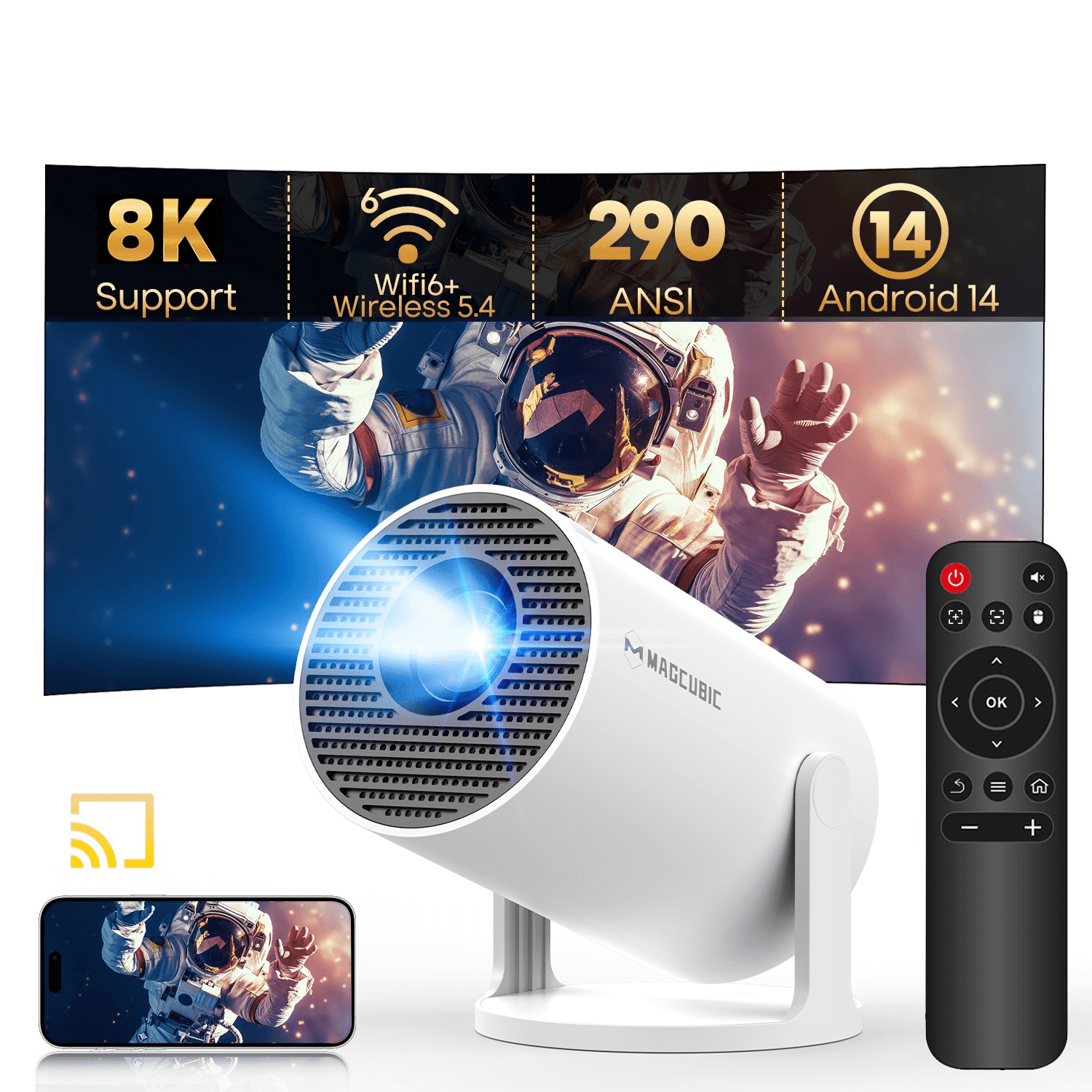 LG CineBeam HU710PW 4K UHD Hybrid Home Cinema Projector with Built