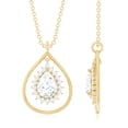 thumbnail image 5 of Rosec Jewels Certified Moissanite Teardrop Pendant Necklace - with Chain - D-VS1 Quality - Ready to Gift with Jewelry Box, 14K Yellow Gold, 5 of 8