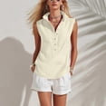 thumbnail image 4 of Posijego Women's Sleeveless Tank Tops Button-Up Collared Blouses Business Casual Office Work Tank Tops for Women, 4 of 7