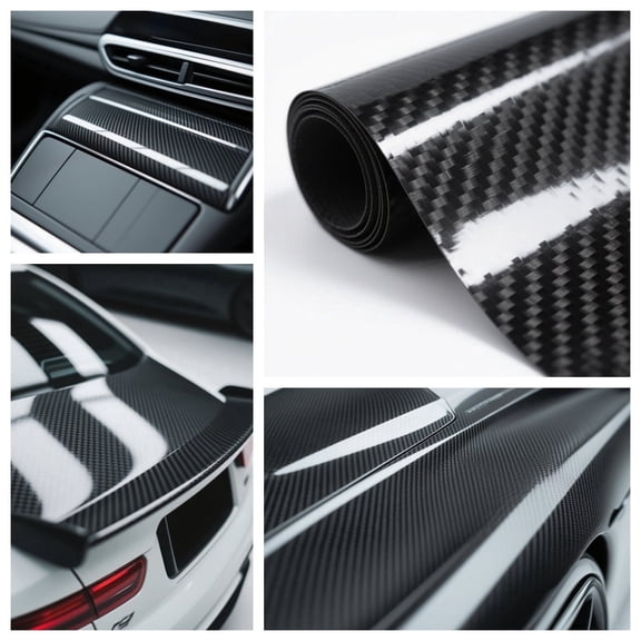 Gloss Black Vinyl Wrap For Cars - PVC Automotive Film 12x60/24x60/58.75x60Inch, Mirror Finish, Scratch Resistant, Waterproof, Self-Adhesive