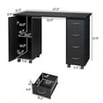 thumbnail image 6 of IVV Rolling Computer Desk, 47.2" Manicure Table with 4 Drawers, 1 Cabinet, 4 Lockable Wheels, Wrist Pad, Nail Desk for Nail Tech, Beauty Salon (Black), 6 of 10
